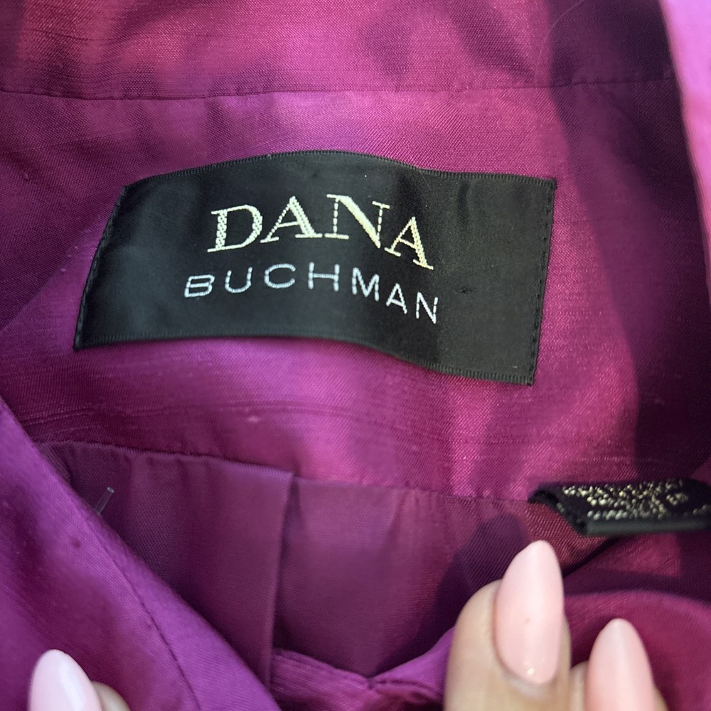 Dana Buchman Women's Silk Magenta 2-piece Pant Suit Vintage Size 4 - Picture 4 of 11